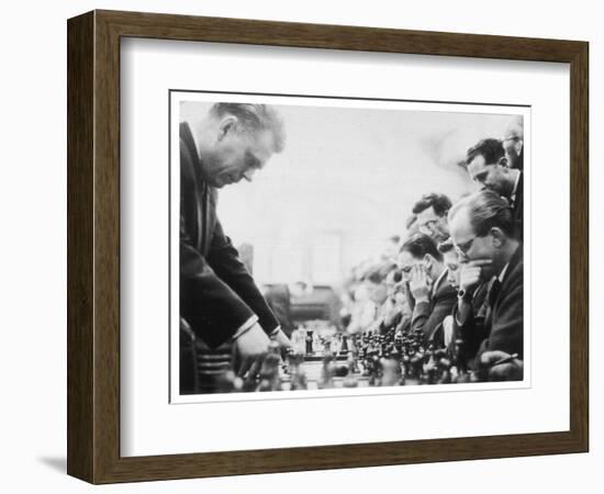 Serious Thought at a Chess Match-Henry Grant-Framed Photographic Print