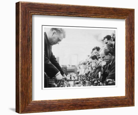 Serious Thought at a Chess Match-Henry Grant-Framed Photographic Print