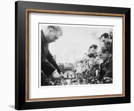 Serious Thought at a Chess Match-Henry Grant-Framed Photographic Print