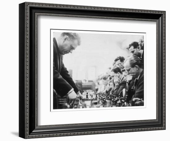 Serious Thought at a Chess Match-Henry Grant-Framed Photographic Print