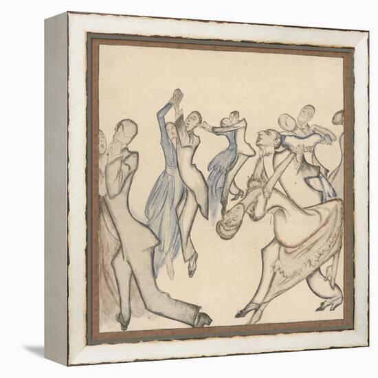 Seriously Passionate Couples Dance the Tango-Olaf Gulbransson-Framed Stretched Canvas