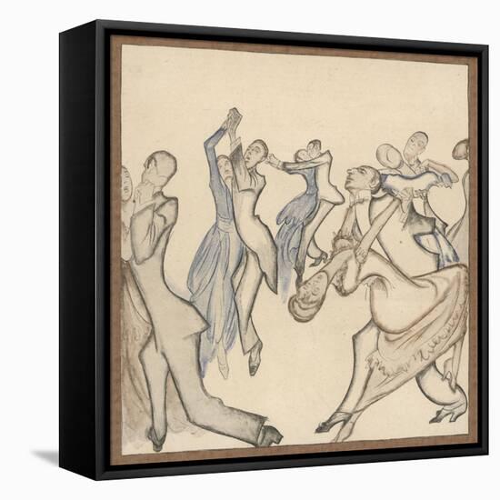 Seriously Passionate Couples Dance the Tango-Olaf Gulbransson-Framed Stretched Canvas