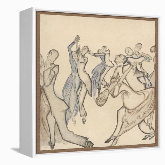 Seriously Passionate Couples Dance the Tango-Olaf Gulbransson-Framed Stretched Canvas
