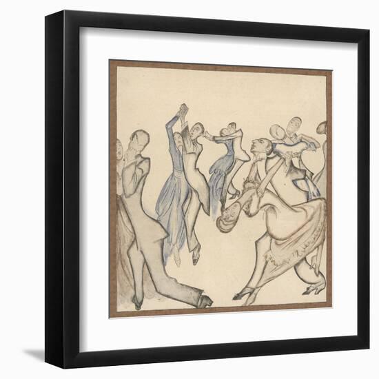 Seriously Passionate Couples Dance the Tango-Olaf Gulbransson-Framed Art Print