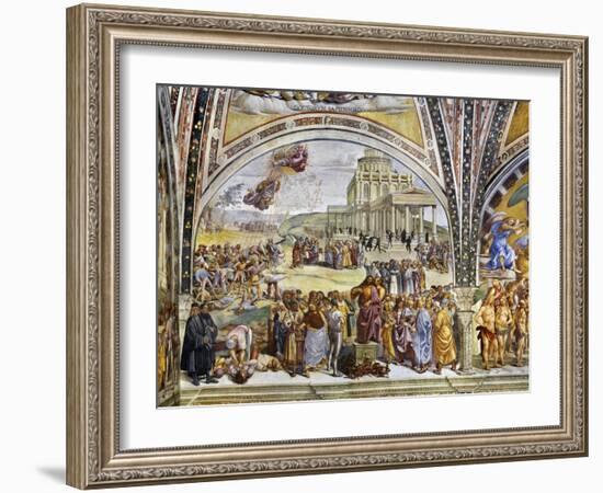 Sermon and Deeds of Antichrist, from Last Judgment Fresco Cycle, 1499-1504-Luca Signorelli-Framed Giclee Print