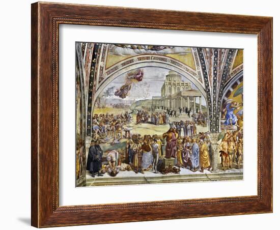 Sermon and Deeds of Antichrist, from Last Judgment Fresco Cycle, 1499-1504-Luca Signorelli-Framed Giclee Print