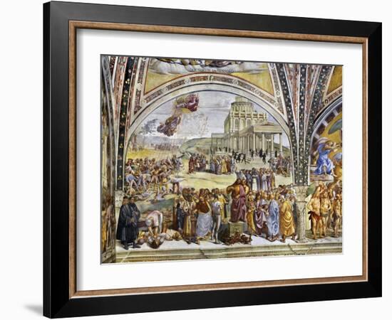 Sermon and Deeds of Antichrist, from Last Judgment Fresco Cycle, 1499-1504-Luca Signorelli-Framed Giclee Print