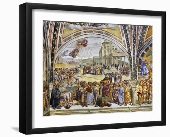 Sermon and Deeds of Antichrist, from Last Judgment Fresco Cycle, 1499-1504-Luca Signorelli-Framed Giclee Print