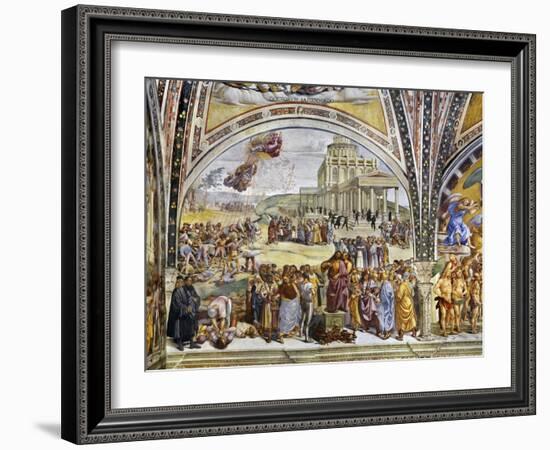 Sermon and Deeds of Antichrist, from Last Judgment Fresco Cycle, 1499-1504-Luca Signorelli-Framed Giclee Print