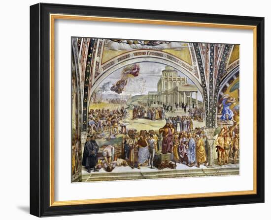 Sermon and Deeds of Antichrist, from Last Judgment Fresco Cycle, 1499-1504-Luca Signorelli-Framed Giclee Print