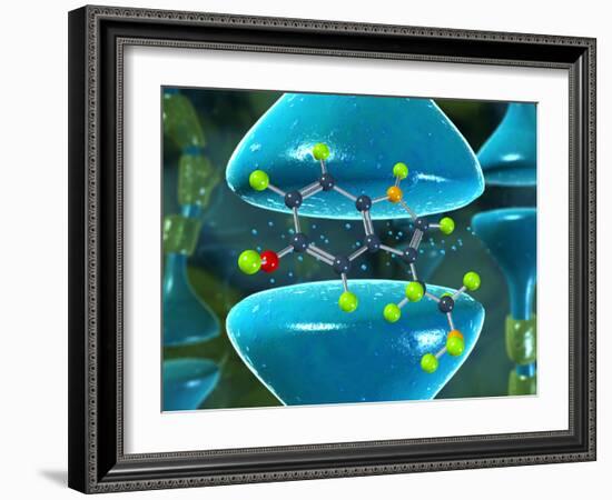 Serotonin Neurotransmitter Molecule-David Mack-Framed Photographic Print