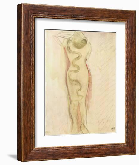 Serpent Et Eve-Auguste Rodin-Framed Art Print