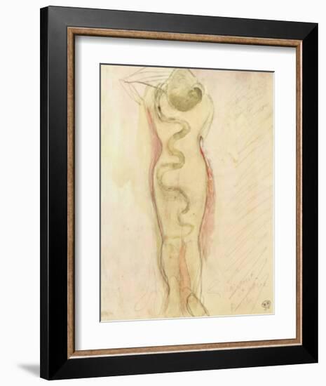 Serpent Et Eve-Auguste Rodin-Framed Art Print