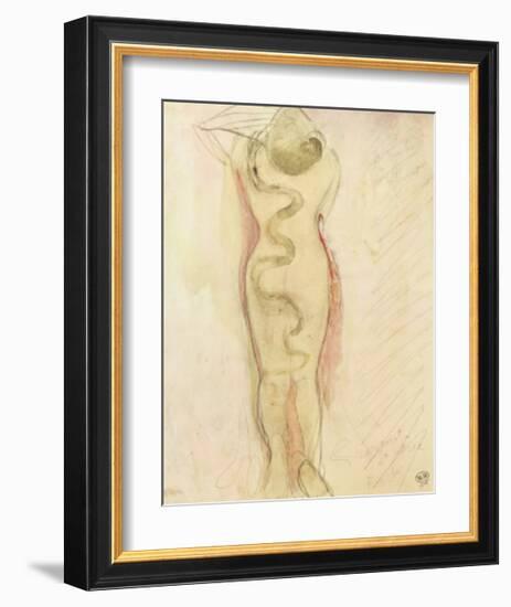 Serpent Et Eve-Auguste Rodin-Framed Art Print