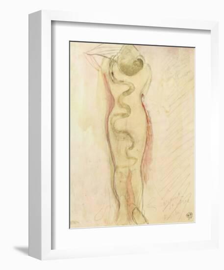 Serpent Et Eve-Auguste Rodin-Framed Art Print