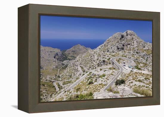 Serpentine Road to the Bay Cala De Sa Calobra-Markus Lange-Framed Premier Image Canvas