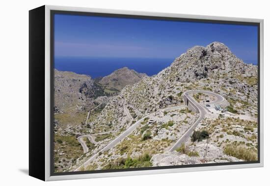 Serpentine Road to the Bay Cala De Sa Calobra-Markus Lange-Framed Premier Image Canvas