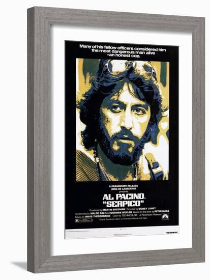 Serpico, Al Pacino, 1973-null-Framed Art Print