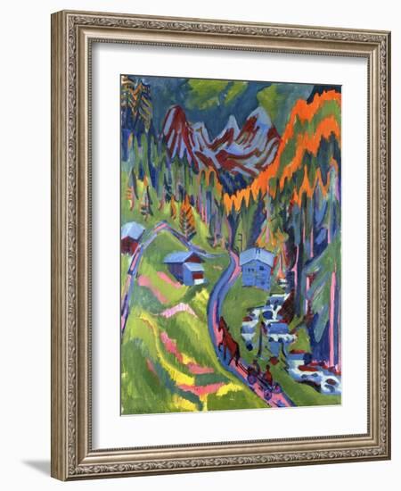 Sertig Path in Summer; Sertigweg Im Sommer, 1923-Ernst Ludwig Kirchner-Framed Giclee Print