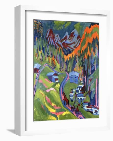 Sertig Path in Summer-Ernst Ludwig Kirchner-Framed Giclee Print