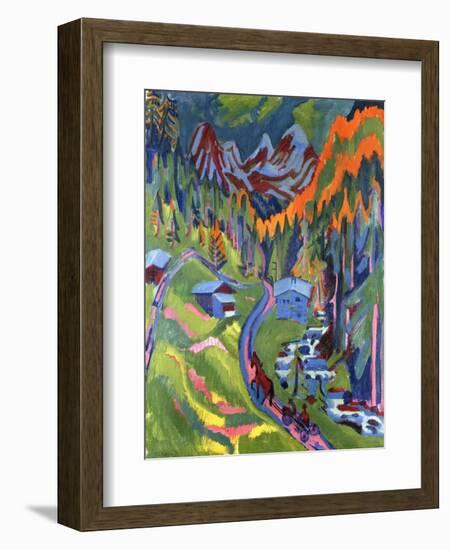 Sertig Path in Summer-Ernst Ludwig Kirchner-Framed Premium Giclee Print