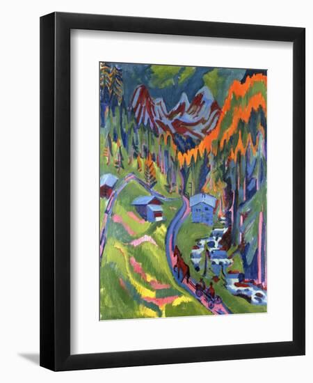 Sertig Path in Summer-Ernst Ludwig Kirchner-Framed Giclee Print