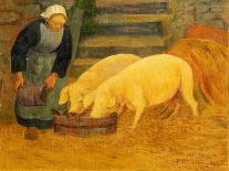 A Young Girl Feeding Two Pigs, 1889-Serusier-Giclee Print