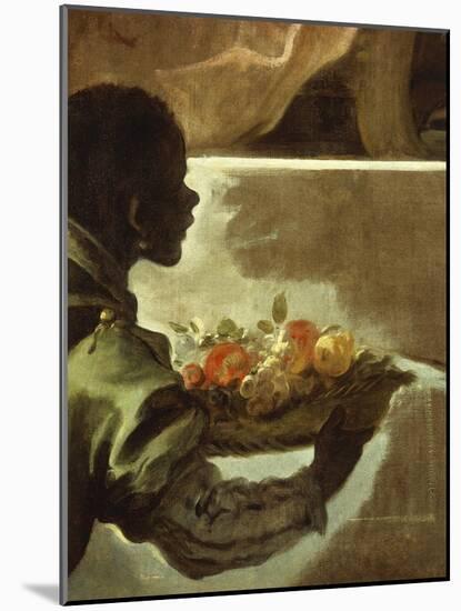 Servant Presenting a Basket of Fruit, Detail from Homage to Velazquez for the Count of Santiesteban-Luca Giordano-Mounted Giclee Print
