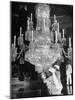 Servants of British Lord Archibald Wavell cleaning Crystal Chandelier in Opulent Palace-Margaret Bourke-White-Mounted Photographic Print