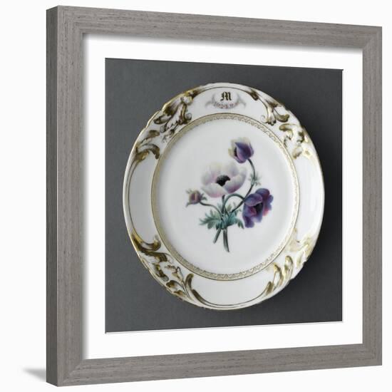 Service du mariage de Louise Alluaud et A. Malveigne : assiette avec, au centre, une branche-null-Framed Giclee Print