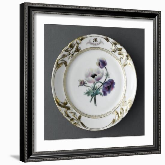 Service du mariage de Louise Alluaud et A. Malveigne : assiette avec, au centre, une branche-null-Framed Giclee Print