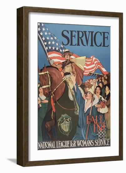 Service, Fall In! National League for Women’s Service. Lucile Patterson-null-Framed Art Print