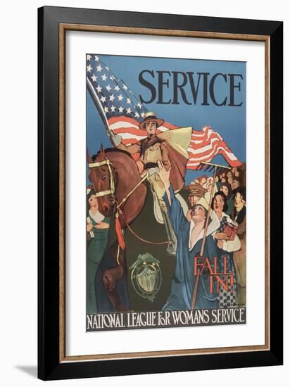 Service, Fall In! National League for Women’s Service. Lucile Patterson-null-Framed Art Print