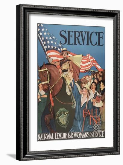 Service, Fall In! National League for Women’s Service. Lucile Patterson-null-Framed Art Print