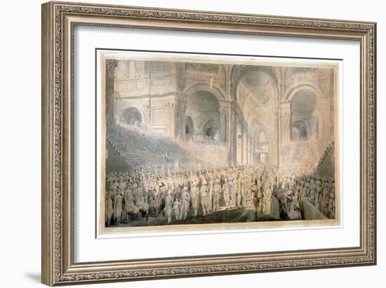 Service of Thanksgiving in St Paul's Cathedral, City of London, 1789-Edward Dayes-Framed Giclee Print