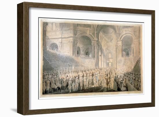 Service of Thanksgiving in St Paul's Cathedral, City of London, 1789-Edward Dayes-Framed Giclee Print