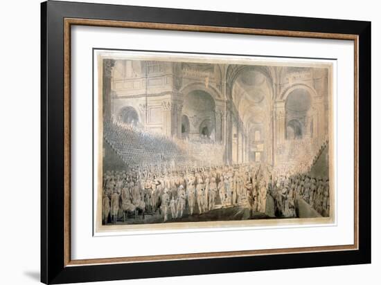 Service of Thanksgiving in St Paul's Cathedral, City of London, 1789-Edward Dayes-Framed Giclee Print