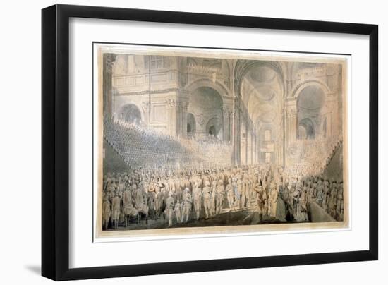 Service of Thanksgiving in St Paul's Cathedral, City of London, 1789-Edward Dayes-Framed Giclee Print