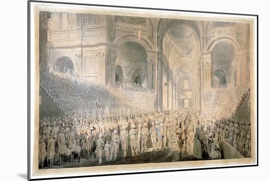 Service of Thanksgiving in St Paul's Cathedral, City of London, 1789-Edward Dayes-Mounted Giclee Print