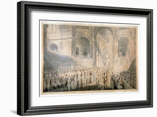 Service of Thanksgiving in St Paul's Cathedral, City of London, 1789-Edward Dayes-Framed Giclee Print