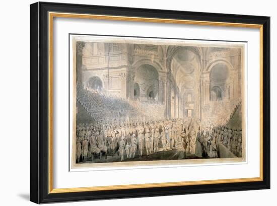 Service of Thanksgiving in St Paul's Cathedral, City of London, 1789-Edward Dayes-Framed Giclee Print