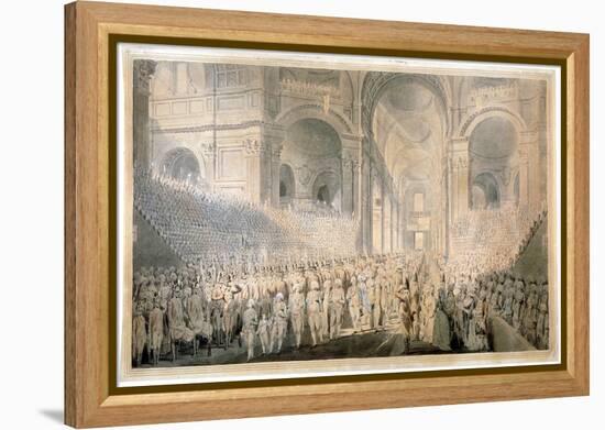 Service of Thanksgiving in St Paul's Cathedral, City of London, 1789-Edward Dayes-Framed Premier Image Canvas