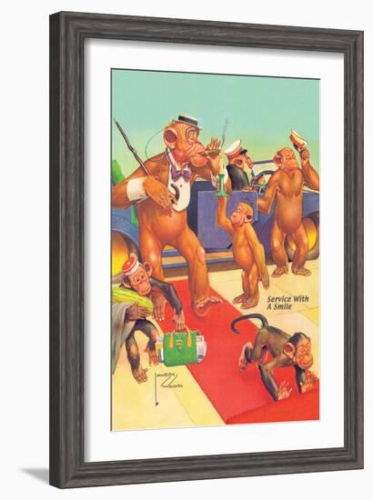 Service with a Smile-Lawson Wood-Framed Art Print