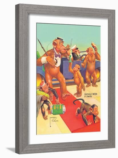 Service with a Smile-Lawson Wood-Framed Art Print