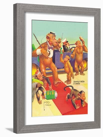 Service with a Smile-Lawson Wood-Framed Art Print