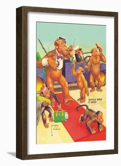 Service with a Smile-Lawson Wood-Framed Art Print