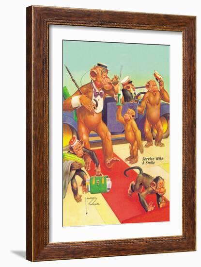 Service with a Smile-Lawson Wood-Framed Art Print