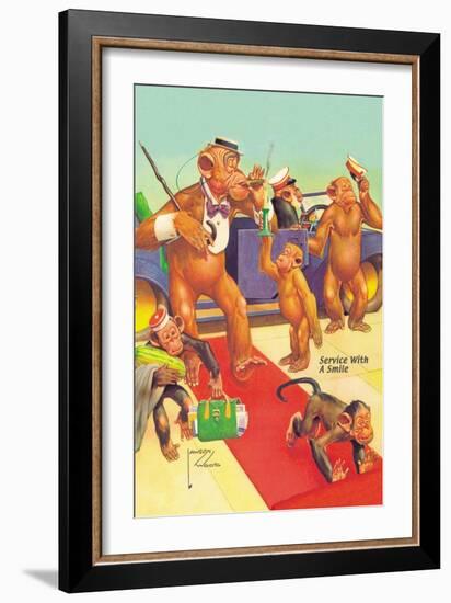 Service with a Smile-Lawson Wood-Framed Art Print