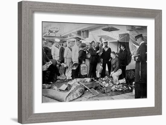 Serving Out a Day's Fresh Meat Ration on Board HMS 'Talbot, 1896-WM Crockett-Framed Giclee Print
