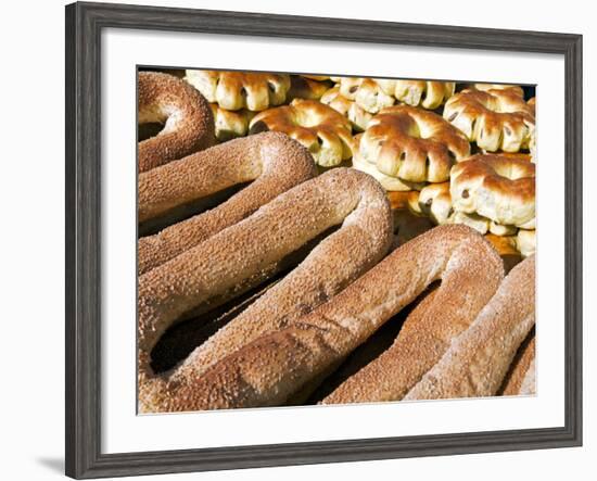 Sesame Round Bread for Sale in the Old City, Jerusalem, Israel, Middle East-Gavin Hellier-Framed Photographic Print